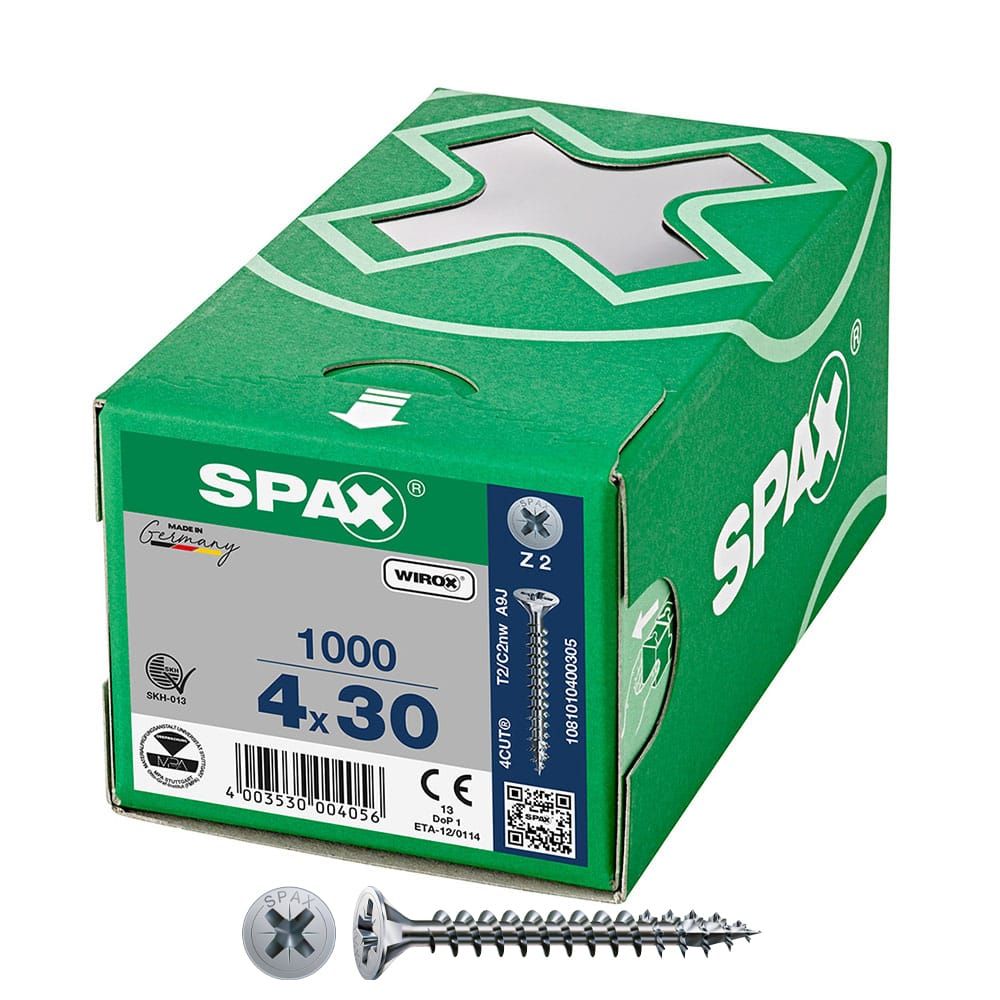 Caixa 1000 unidades. parafuso de cabeça plana universal wirox 4X30MM Z2