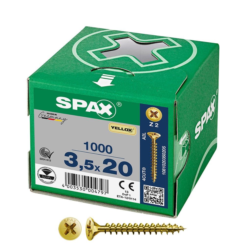 Caixa 1000 unidades. parafuso de cabeça plana universal yellox 3,5X20MM Z2