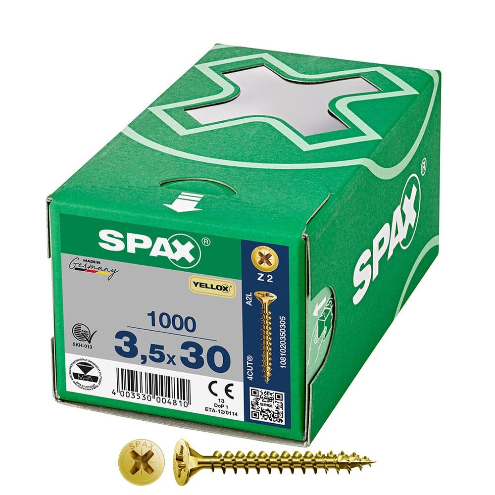 Caixa 1000 unidades. parafuso de cabeça plana universal yellox 3,5X30MM Z2