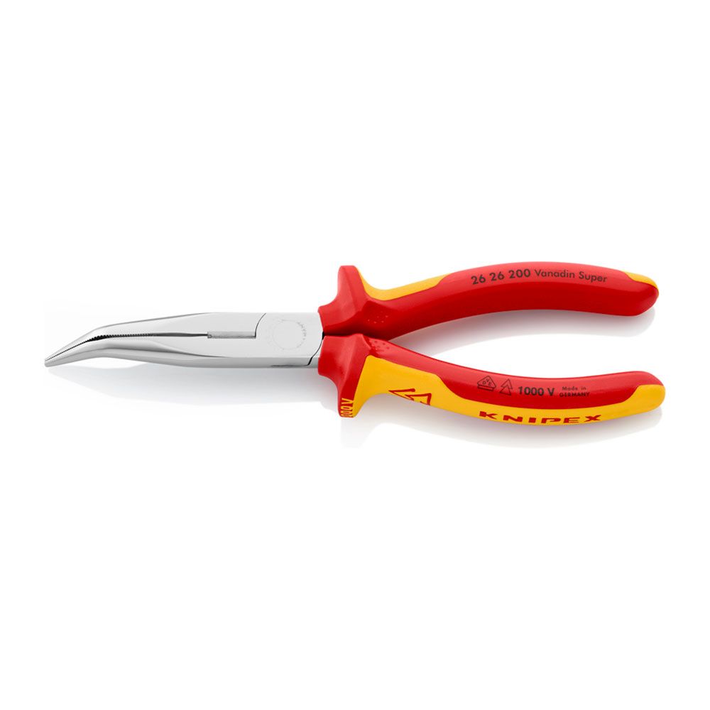 KNIPEX Alicate boca cegonha curvo 200 x 56 x 19 mm