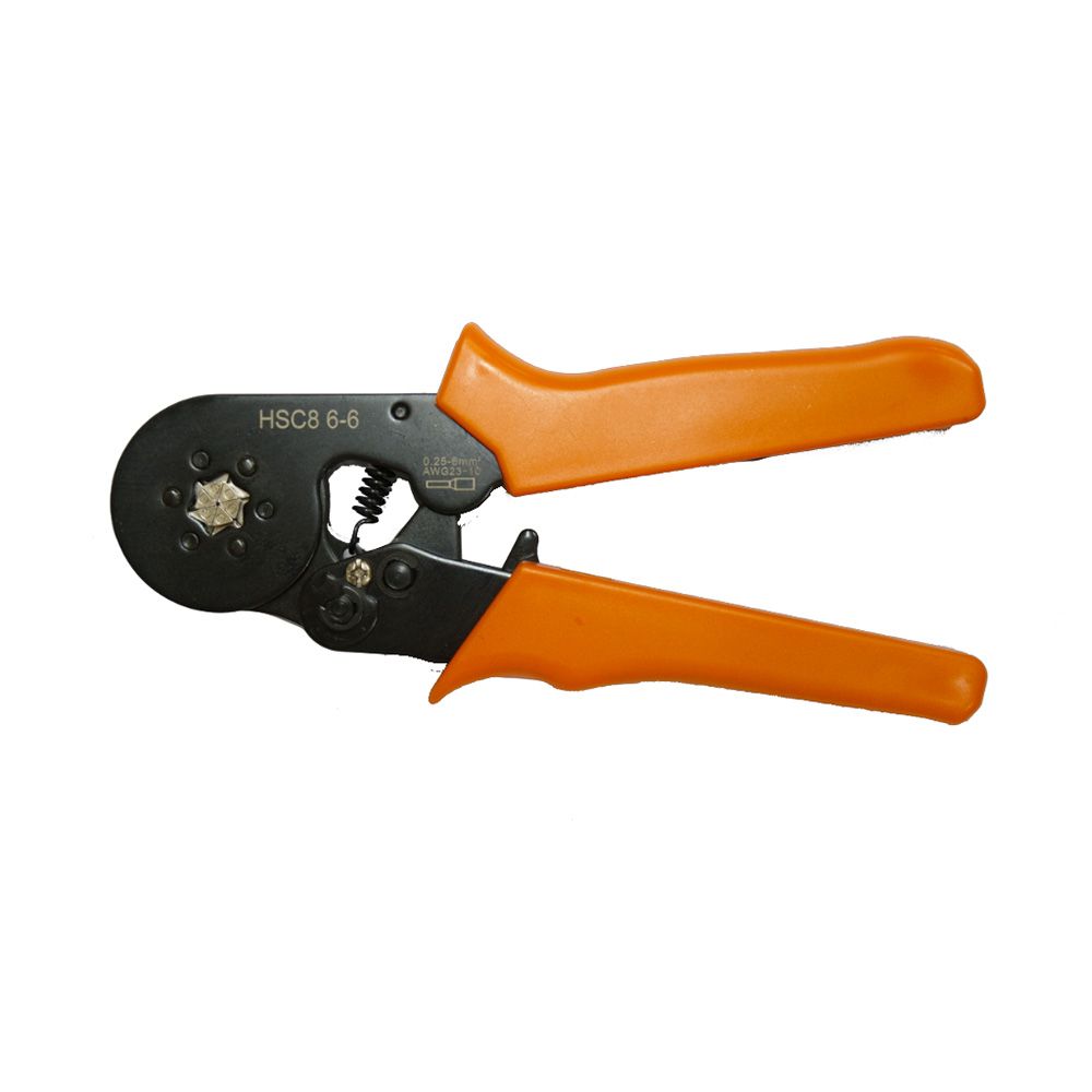 Alicate de cravar terminais elétricas, presagem hexagonal, 0,25 - 06,00 mm²