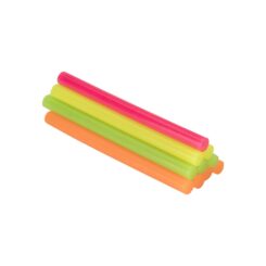 Cola hot melt em bastão para decoração com diversas cores de flúor, ø8 x 120 mm, blister 20 unidades