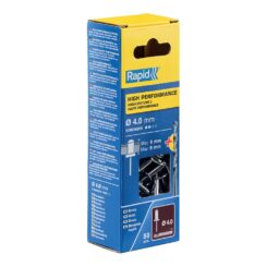 Blíster de 50 rebites Ø4x12mm. alu+broca 5000384 rapid
