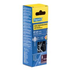 Blíster de 50 rebites Ø4,8x10mm. alu+broca 5000387 rapid