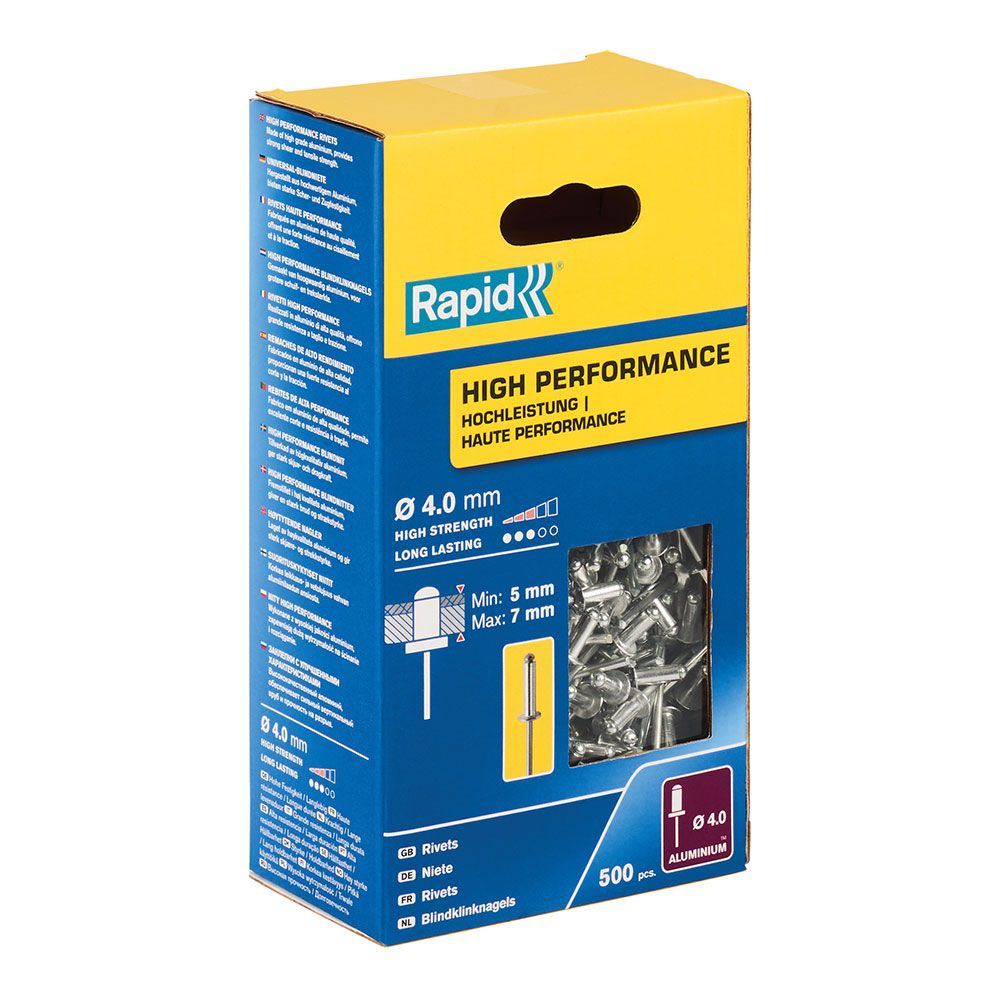 Caixa 500 rebites Ø4x10mm - alto rendimento 5001433 rapid