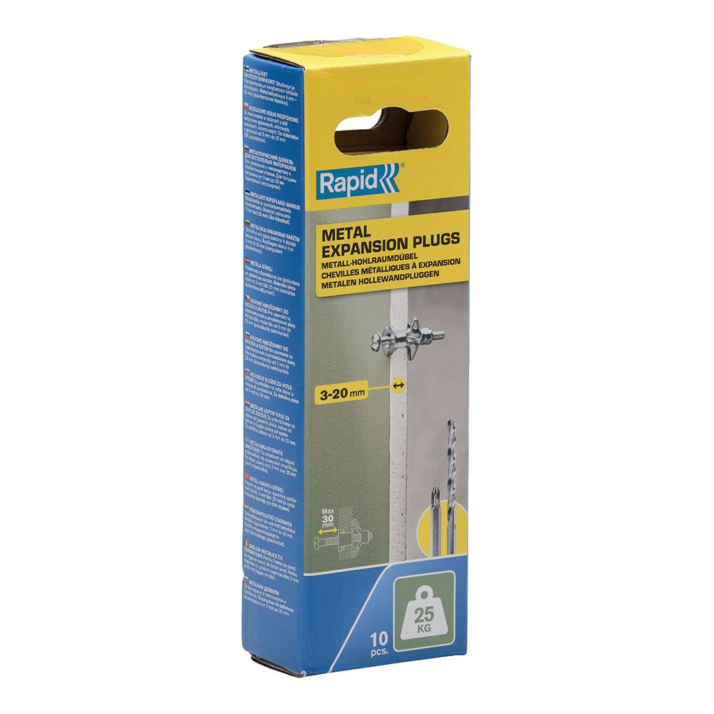 Blíster 10 unidades bucha de expansão metálica Ø8X46 parafuso M4X58 5001548 rapid - Image 3