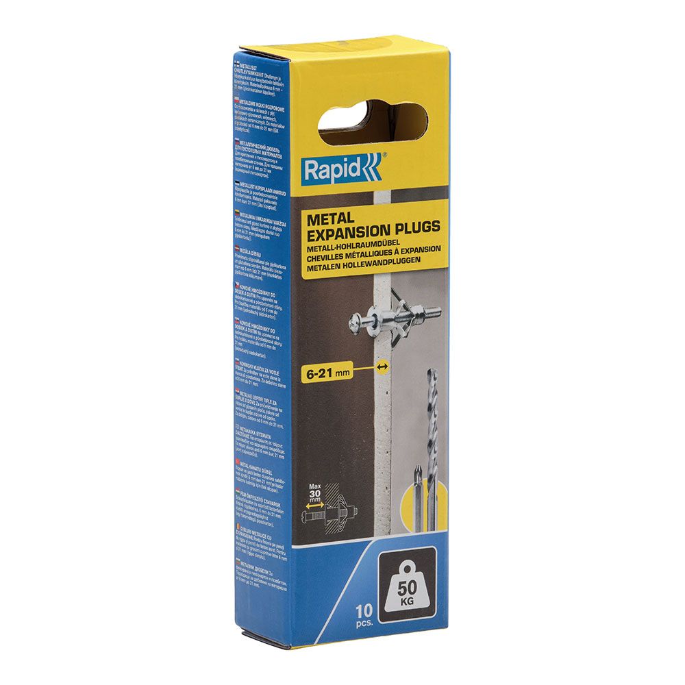Blíster 10 unidades bucha de expansão metálica Ø13X52 parafuso M6X63 5001553 rapid - Image 3