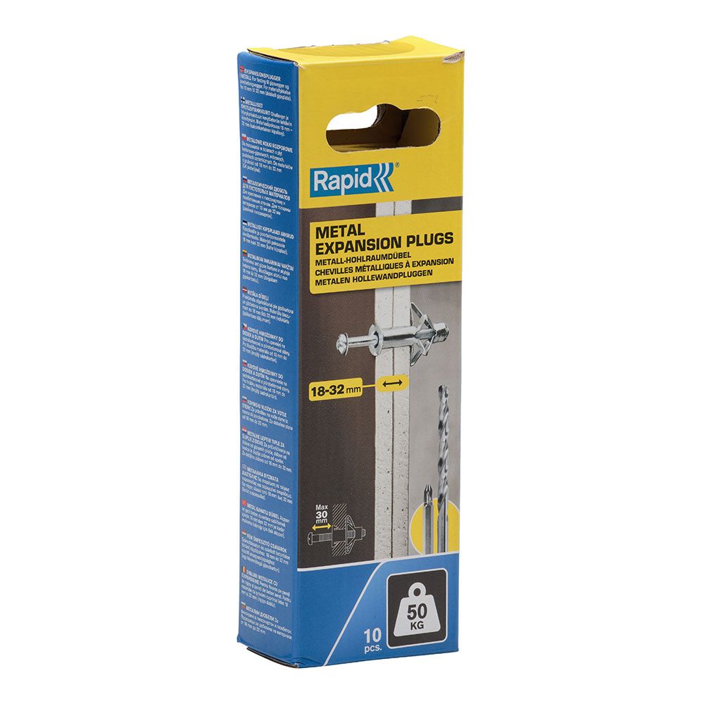 Blíster 10 unidades bucha de expansão metálica Ø13X65 parafuso M6X75 5001554 rapid - Image 3