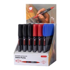 Marcador permanente de ponta dupla 0,2/0,5 mm, cores sortidas, caixa com 48 unidades.