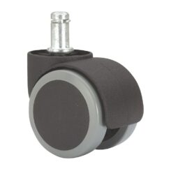 Roda giratória com ponta lisa e anel, preto/cinza, máx. carga 50 kg, 11 x 22 mm, ø 5 cm