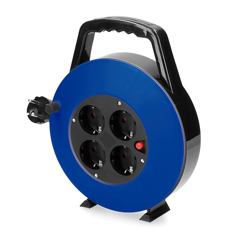 EDM Enrolador de cabo 10 m 3 g 1,00 mm² 4 tomadas bipolares com t/tl doméstico com protetor térmico