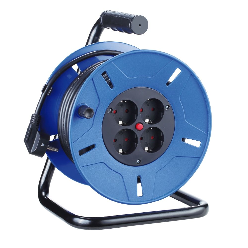 EDM Enrolador de cabo 25 m 3 g 1,50 mm² 4 tomadas bipolares com t/tl com protetor térmico