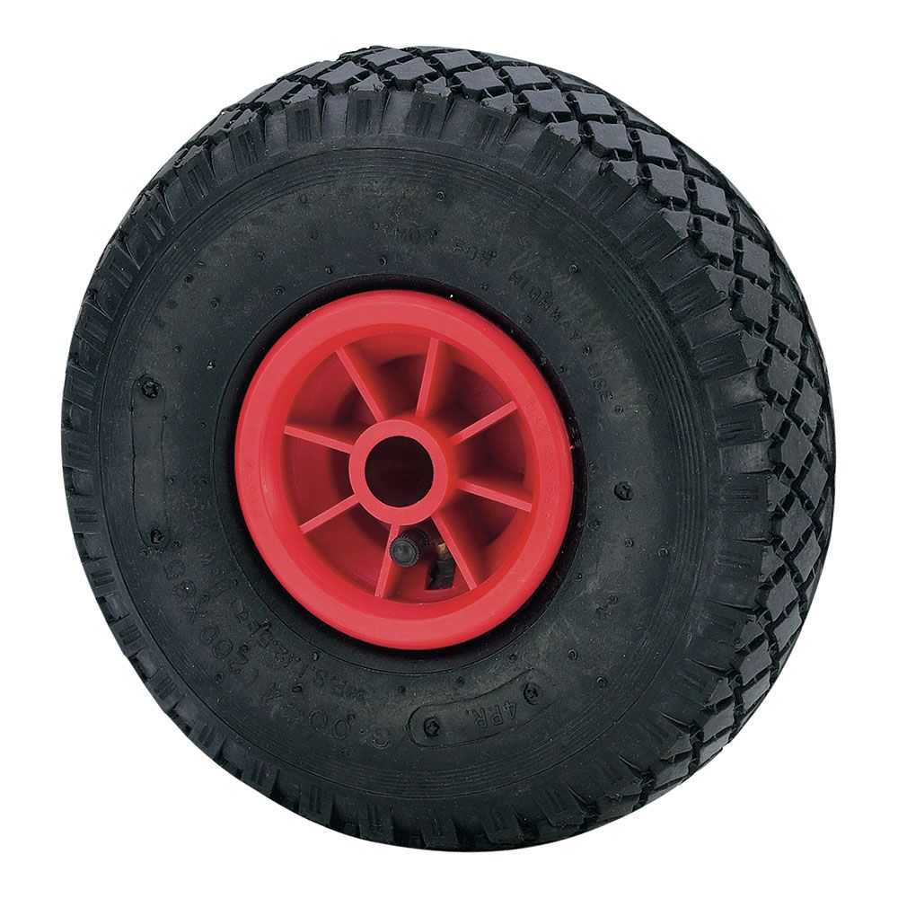 Roda pneumática com núcleo de poliamix e eixo liso, carga máxima. 175 kg, ø 26 cm