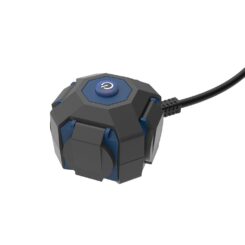 Base múltipla com 4 bases e tampa IP44 H07RN-F 3G1,5 mm² 16 a 230 v~ 1,4 m preta/azul