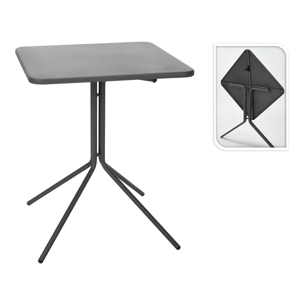 Mesa dobrável cinzento escuro, 58 x 58 x 70 cm