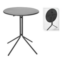 Mesa dobrável cinzento escuro, Ø58 x 70 cm