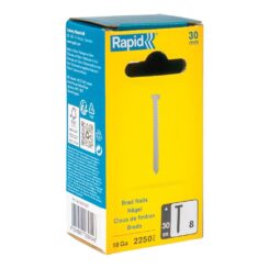 PREGOS 8/30 mm GALVANIZADOS 18GA, 2250 un