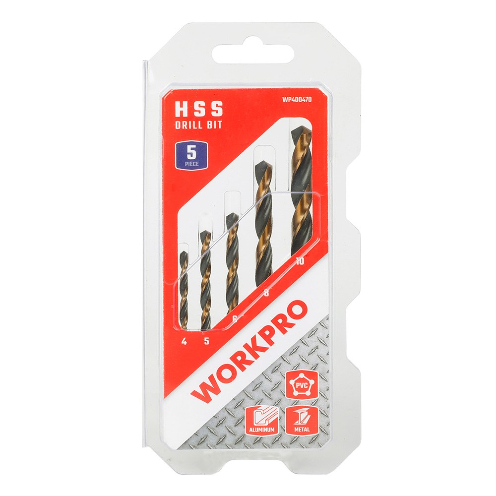 Broca HSS4241 para chapa de metal, conjunto de 5 peças, Ø4,00 - Ø10,00 mm