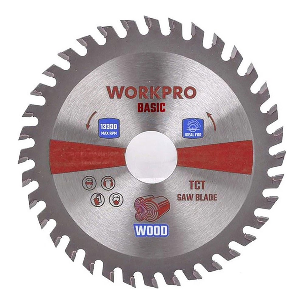 Lâmina de serra circular TCT para madeira, básica, Ø115 x 22,2 mm x 36 dentes