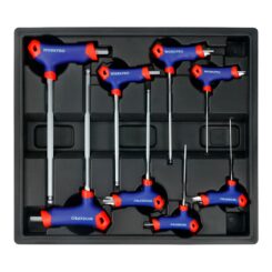 Chaves allen cabo em T, ponta esférica, 2-10 mm, jogo 8 peças, série modular