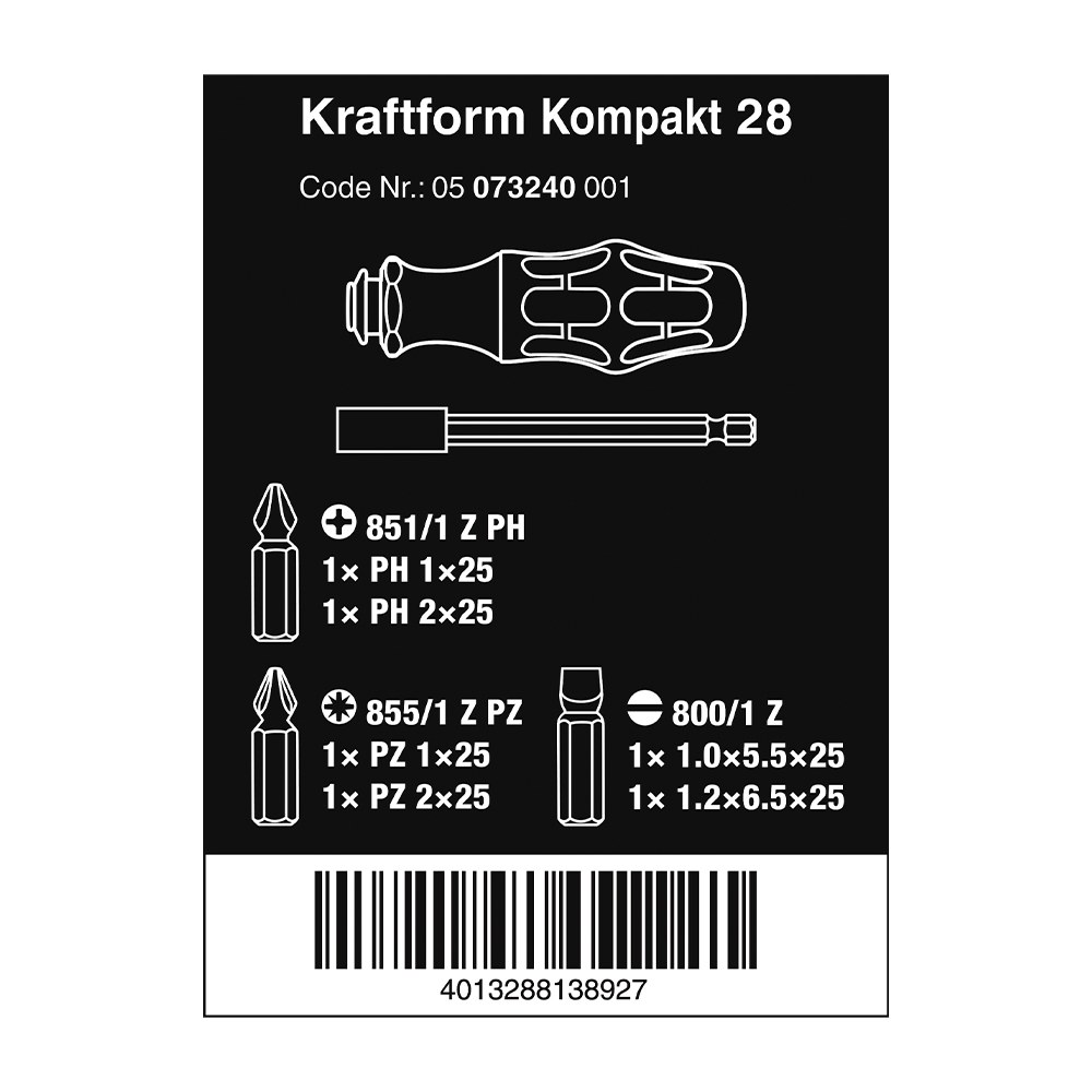Chave de fendas extensível porta-pontas, 6 pontas, kompakt 28 - Image 2