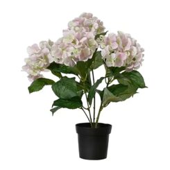 Vaso de hortênsias artificiais rosa claro, Ø28 x 46 cm