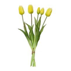 Buquê de tulipas amarelas em polipropileno, 15 x 15 x 40 cm