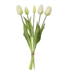 Buquê de tulipas brancas de polipropileno, 15 x 15 x 40 cm