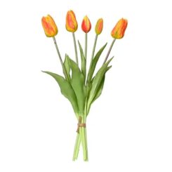Buquê de tulipas laranja em polipropileno, 15 x 15 x 40 cm