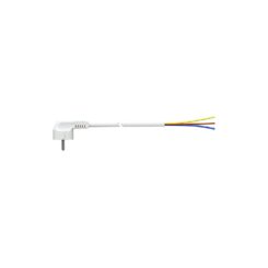 Cabo com ficha tipo F 1m 3x1.5mm 4,8mm 16A 250V T/TL branco. solera 7000/1