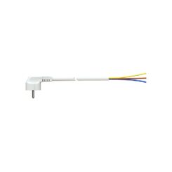 Cabo com ficha tipo F 2m 3x1.5mm 4,8mm 16A 250V T/TL branco. solera 7000/2