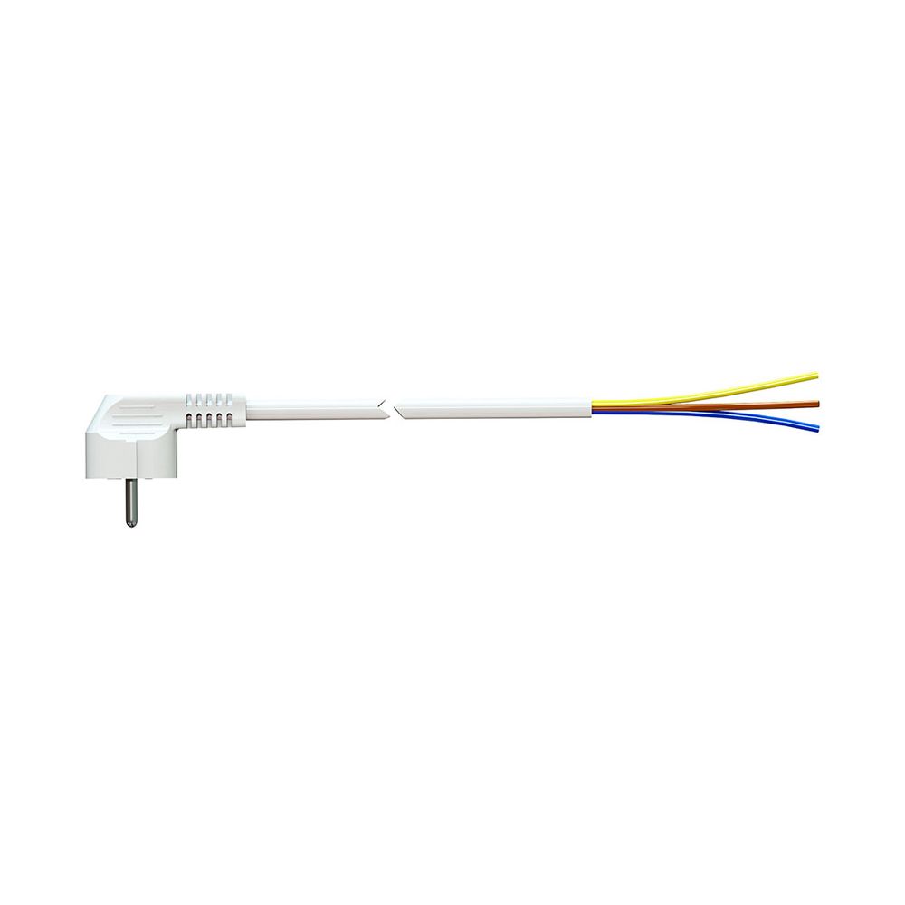 Cabo com ficha tipo F 3m 3x1.5mm 4,8mm 16A 250V T/TL branco. solera 7000/3