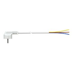 Cabo com ficha tipo F 5m 3x1.5mm 4,8mm 16A 250V T/TL branco. solera 7000/5