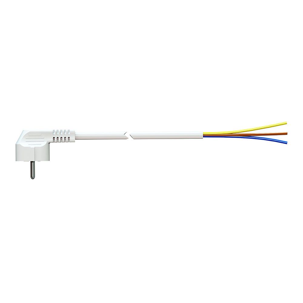 Cabo com ficha tipo F 5m 3x1.5mm 4,8mm 16A 250V T/TL branco. solera 7000/5