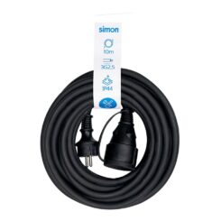 Prolongador profissional 10 m, IP44 H07RN-F 3 g 2,5 mm², 1 tomada com tampa, 16 a 250 v~, preto