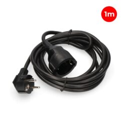 Prolongador com 1 tomada 2P+E, 16A 250V~ 1 m cabo H05VV-F 3G1,5mm² negro