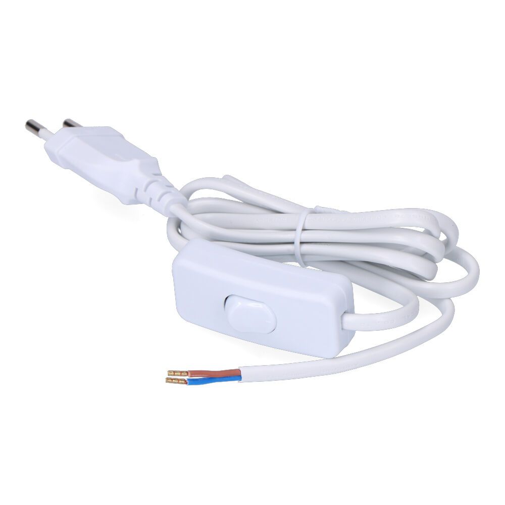 EDM Conexão com interruptor 3a mangueira edm plana branca 1,5m 2x0,75mm