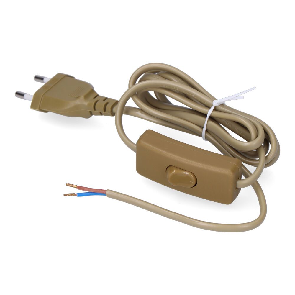 EDM Conexão com interruptor 3a mangueira edm plana dourada 1,5m 2x0,75mm