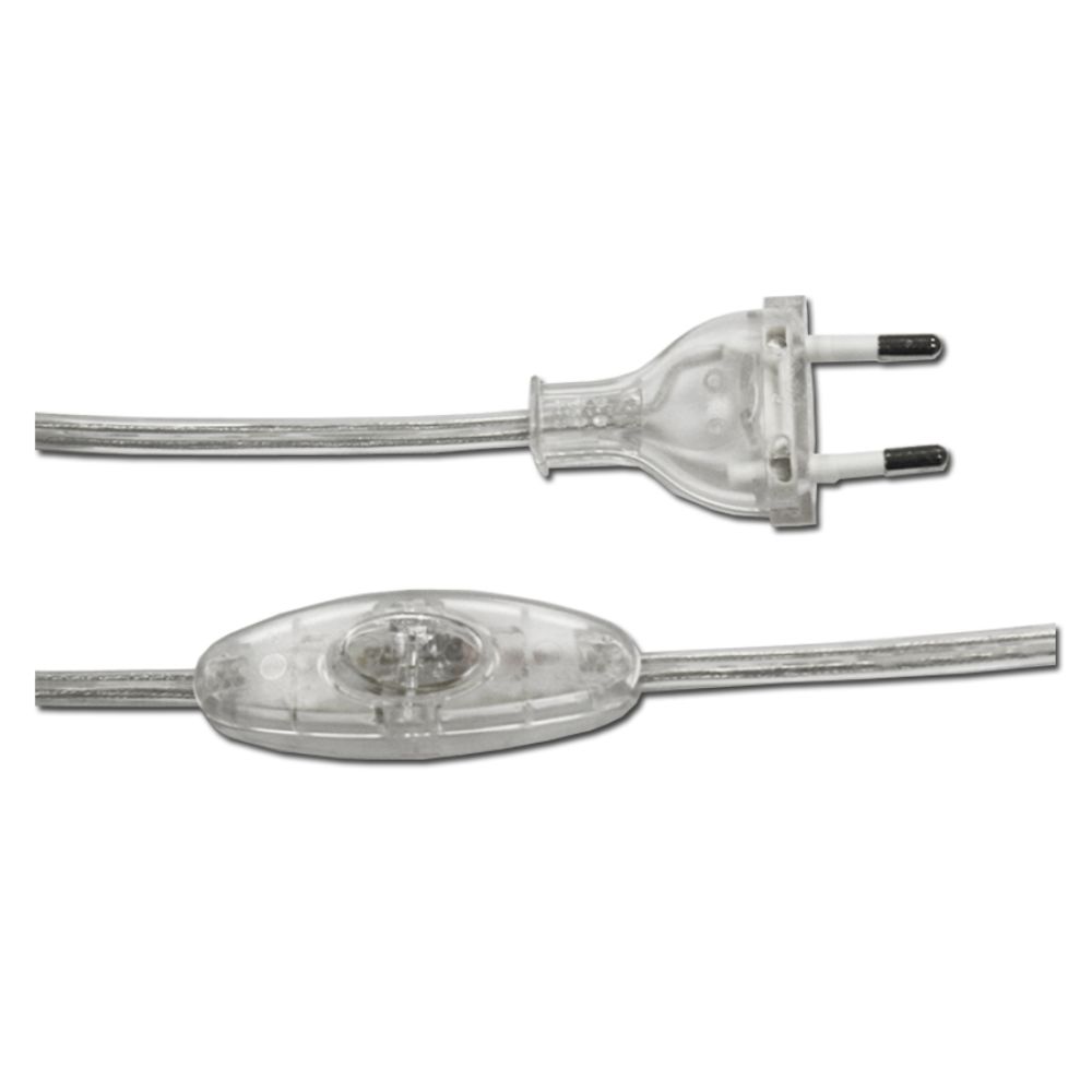 EDM Conexão com interruptor 3a mangueira edm plana transparente 1,5m 2x0,75mm