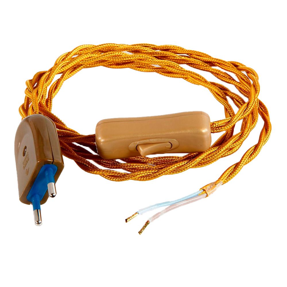 KIT cordão 2 x 0,75 mm, 120 + 80 cm, 2 m, dourado