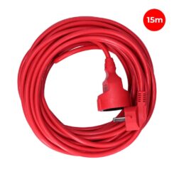EDM Extensão com 1 tomada 2p+t, 16a 250v~ 15 m cabo h05vv-f 3g1,5mm², vermelho