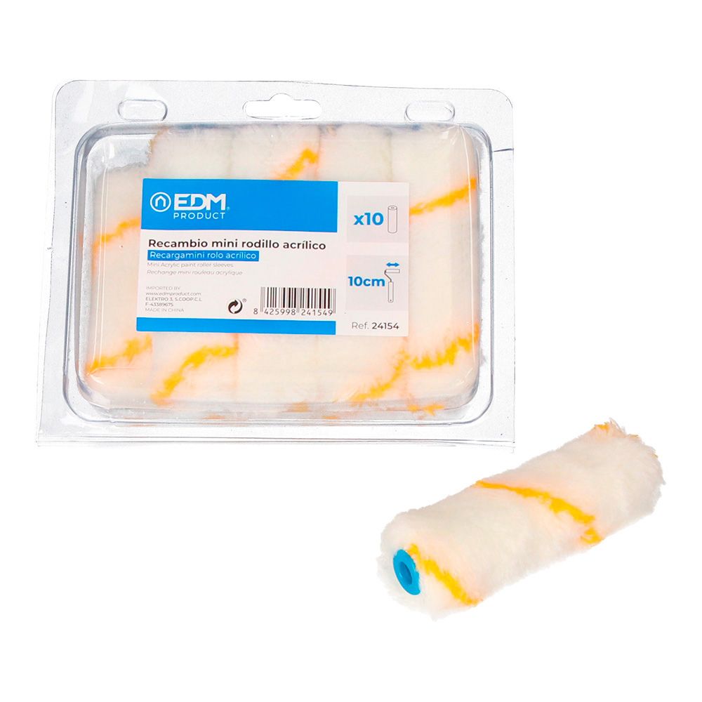 Substituição mini rolo acrílico 110 mm 10 UDS