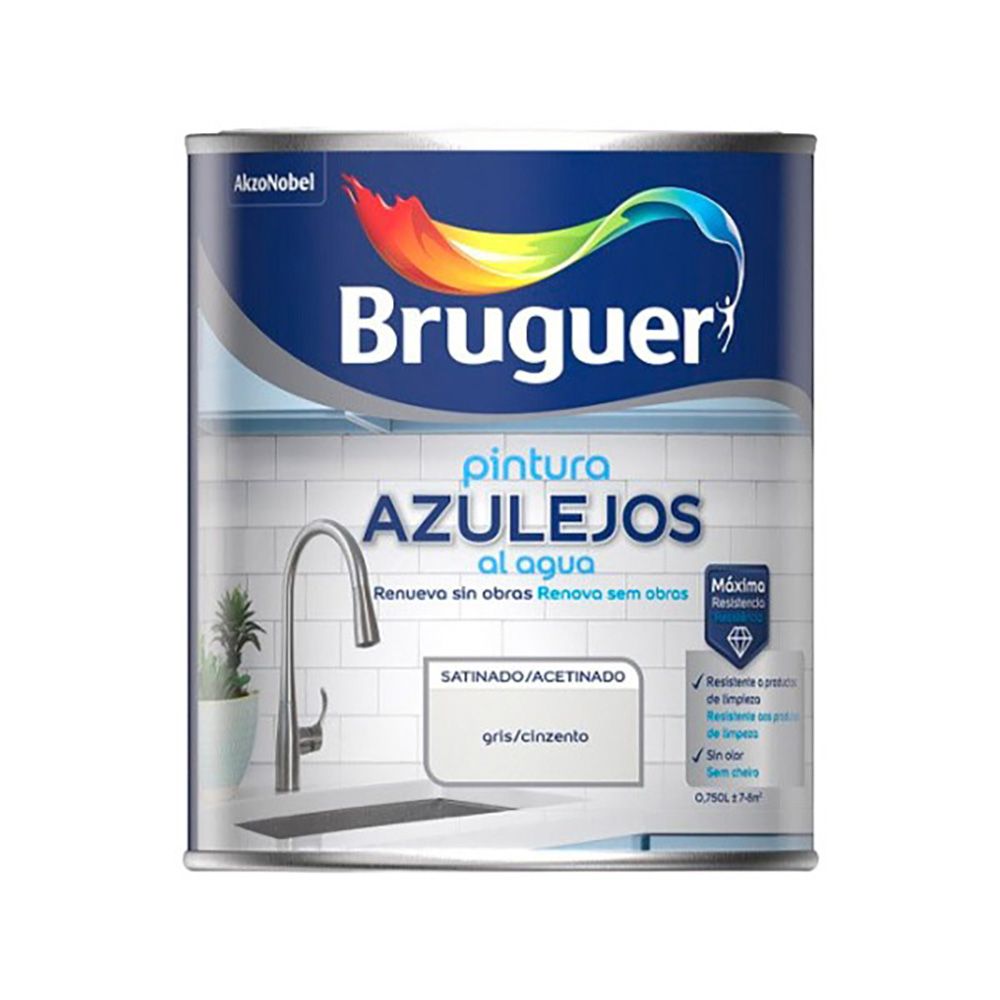 Tinta azulejos à água cinza acetinado 750 ml