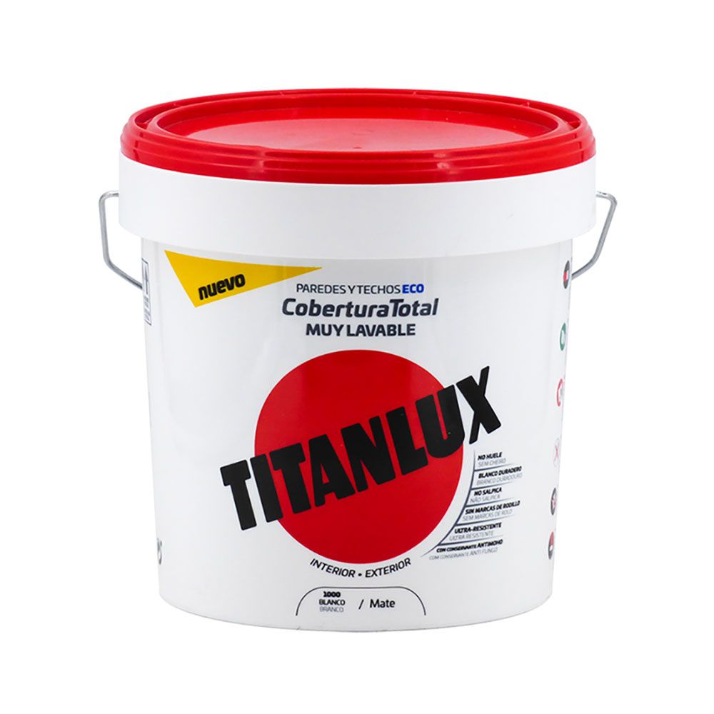 Tinta plástica vinílica veova para interior/exterior, eco-lavável, cobertura total, branco fosco 750 ml