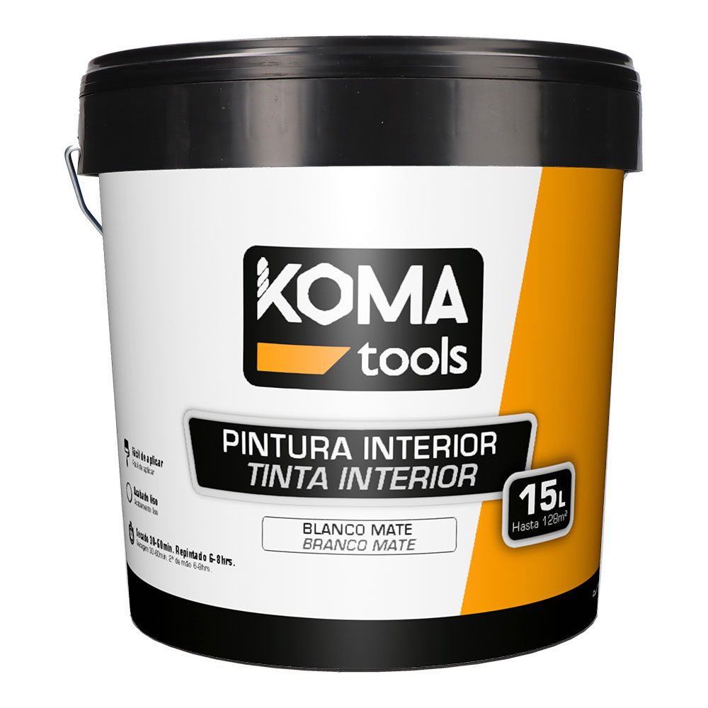 Tinta plástica vinílica branca fosco para interiores 15 l
