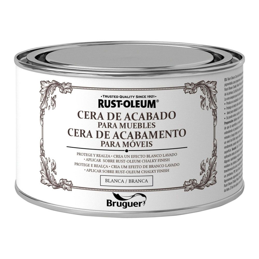 Rust-oleum chalky finish cera para móveis branca 400 ml