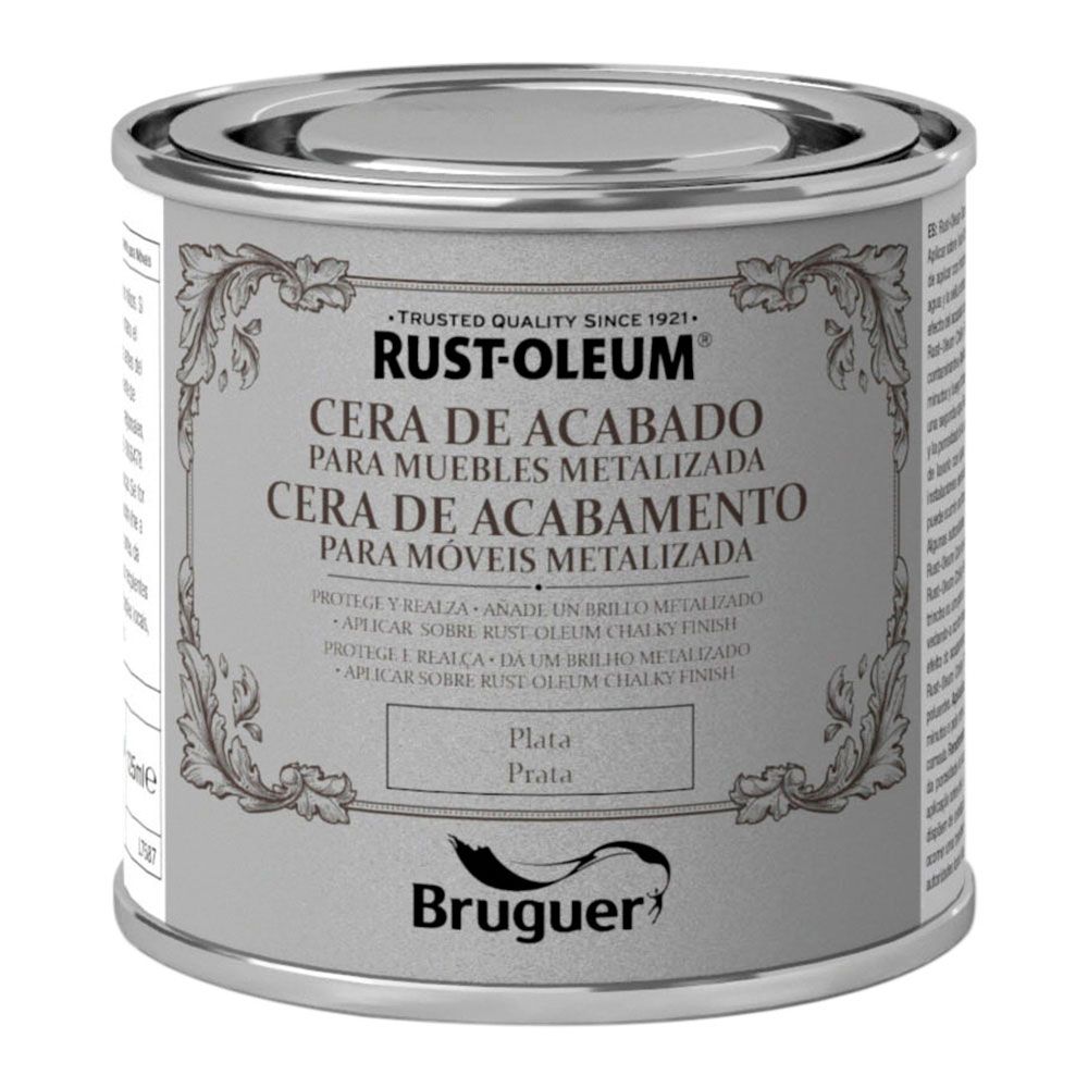 Rust-oleum chalky finish cera para móveis prata 125 ml
