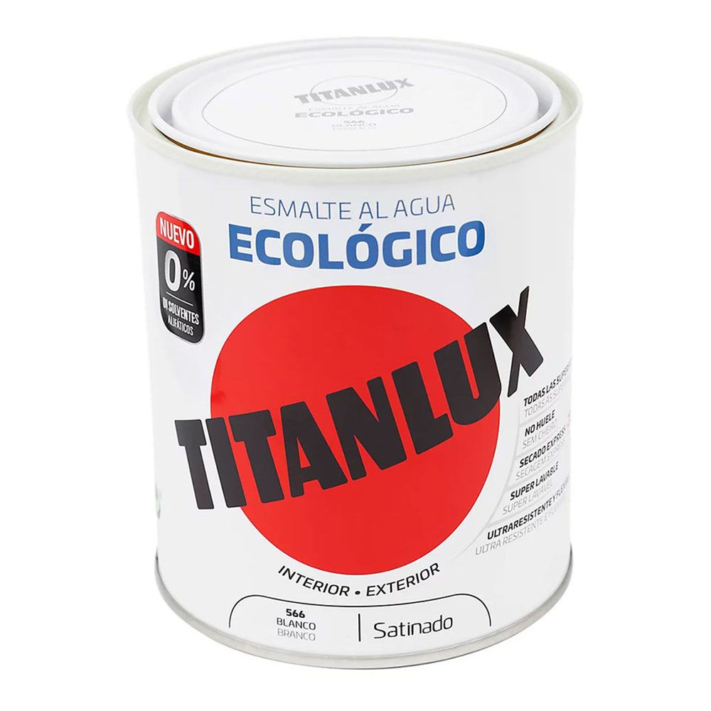 TITAN Esmalte ecológico branco acetinado à base de água 250 ml