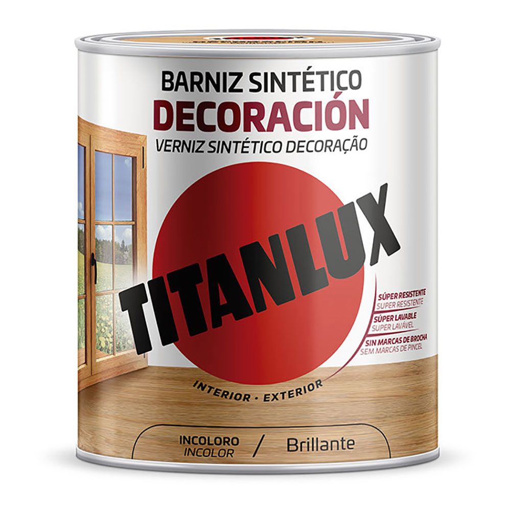 TITAN Verniz decorativo sintético incolor brilhante 250 ml