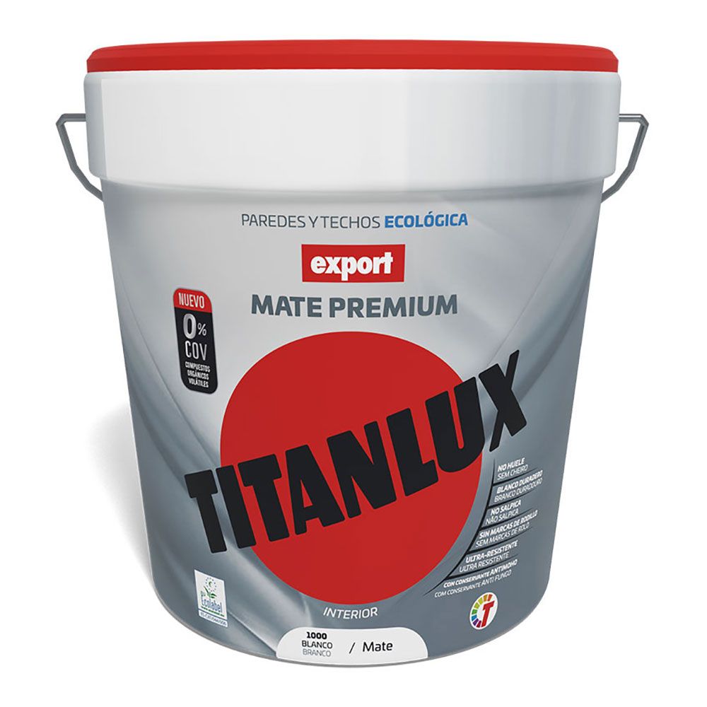 TITAN Veova interior eco vinil tinta plástica lavável exportação branco fosco 4 l